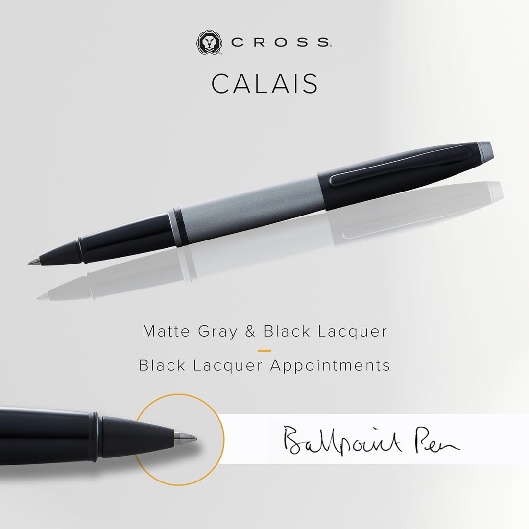 Cross Calais Rollerball (Matt schwarze Kappe, Schreibfarbe: schwarz, inkl. Geschenkbox) Mattgrau Mat