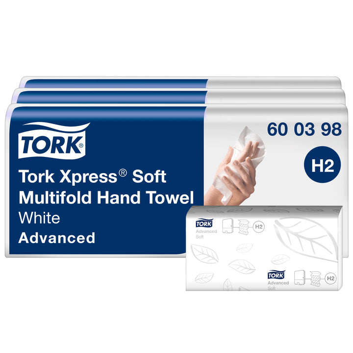Tork Xpress weiche Multifold Papierhandtücher 600289 - H2 Advanced Falthandtücher für Handtuchspende