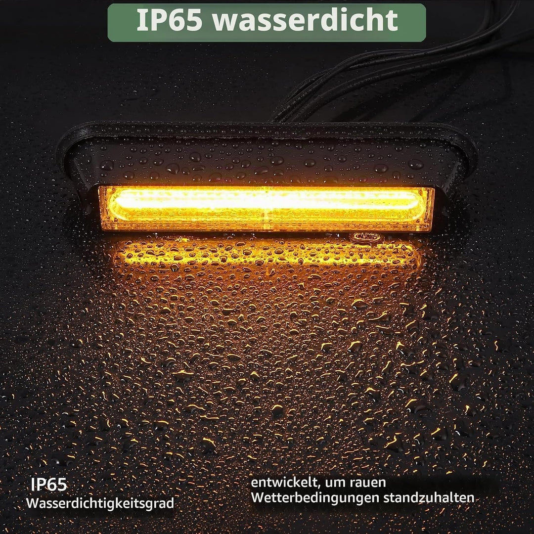 EYPINS 4X 13cm COB LED Frontblitzer, Warnlicht Warnleuchte Stroboskop Blinklicht LED Blitzer Orange