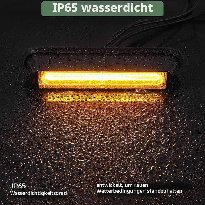 EYPINS 4X 13cm COB LED Frontblitzer, Warnlicht Warnleuchte Stroboskop Blinklicht LED Blitzer Orange