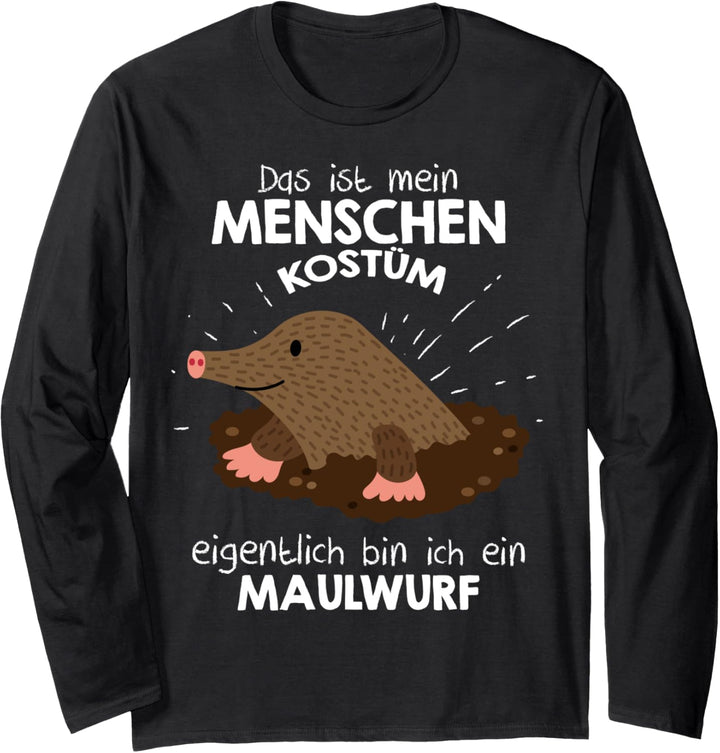Mein Menschen Kostüm Bin ich ein Maulwurf, Halloween Outfit Langarmshirt
