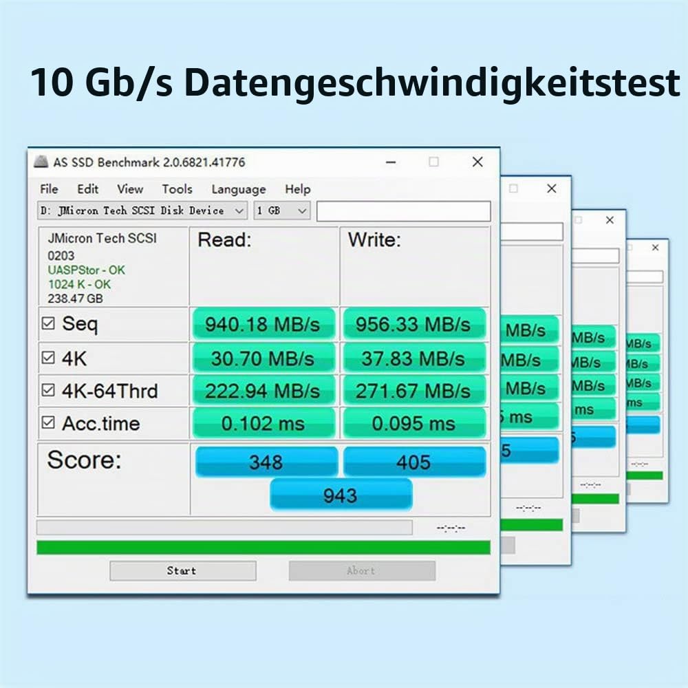 Cablecc Combo Typ-C & USB 3.0 zu NVME M-Key M.2 NGFF SATA SSD PCBA Gehäuse 2230/2242mm Adapter RTL92