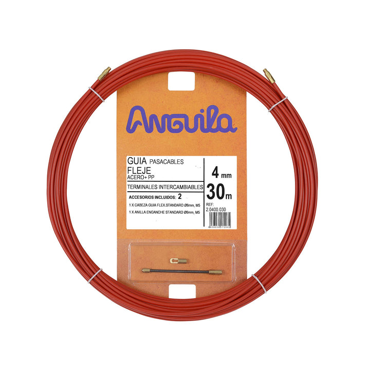 Anguila | Kabeleinführung | Auswechselbare Klemmen | Stahl + Propylenband | Farbe Rot | Durchmesser