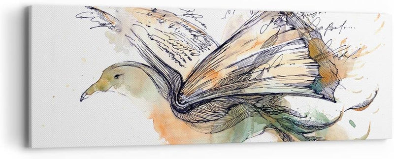 Panorama Bilder auf Leinwand Vogel Fantasie Konzept Leinwandbild 90x30cm Wandbilder Dekoration Wohnz