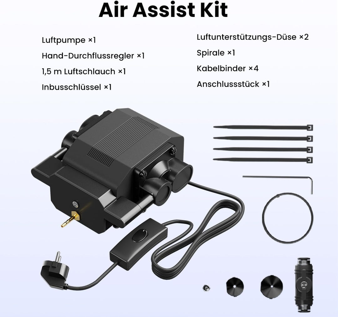 LONGER Air Assist Kit mit Luftpumpe für Ray5 5W Laser-Graviergerät – Zur Entfernung von Rauch und St