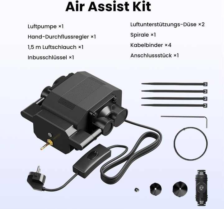 LONGER Air Assist Kit mit Luftpumpe für Ray5 5W Laser-Graviergerät – Zur Entfernung von Rauch und St
