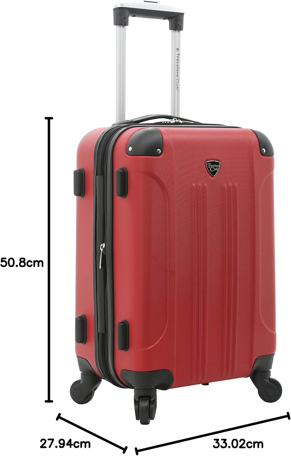 Travelers Club Chicago Hardside Erweiterbare Spinner Gepäckstücke 5 Piece Set Red, 5 Piece Set Red