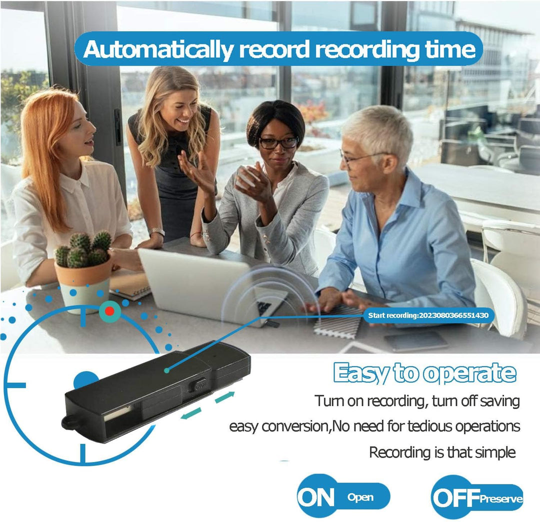 Aufnahmegerä USB Digitaler Voice Recorder Geräuschaktivierte Aufnahmegerät Diktiergeräte (64G) mit V