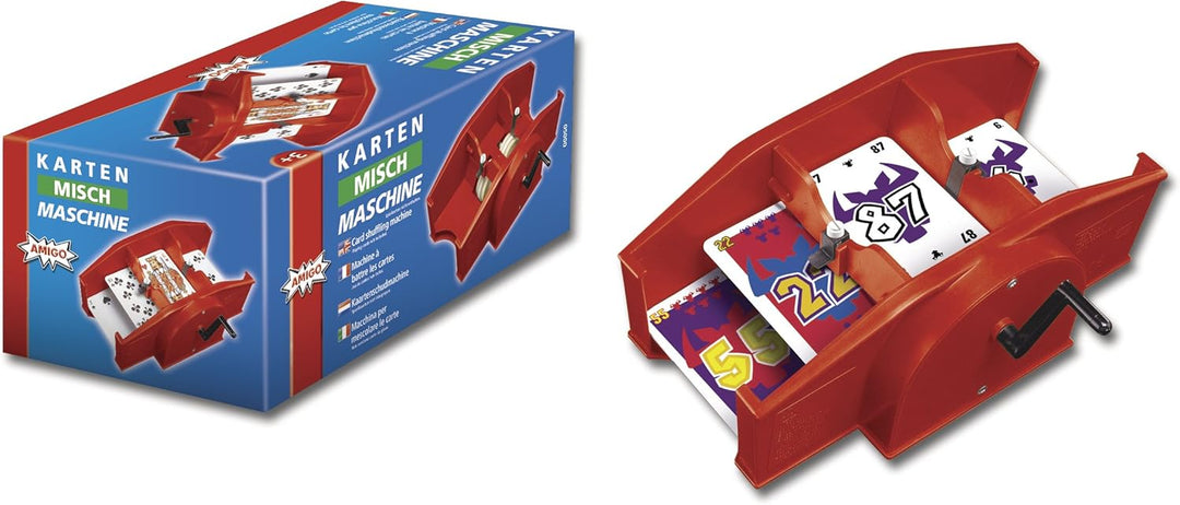 AMIGO 5000 - Kartenmischmaschine, ab 3 Jahren, rot & 04921 Joker Kartenspiel Zubehör, Medium Bundle