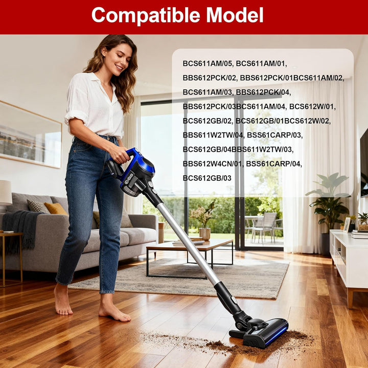 2 Stück Filter für Bosch Unlimited 6 Series mit Filterhalter und Bürste Staubsauger Zubehör Ersatzte