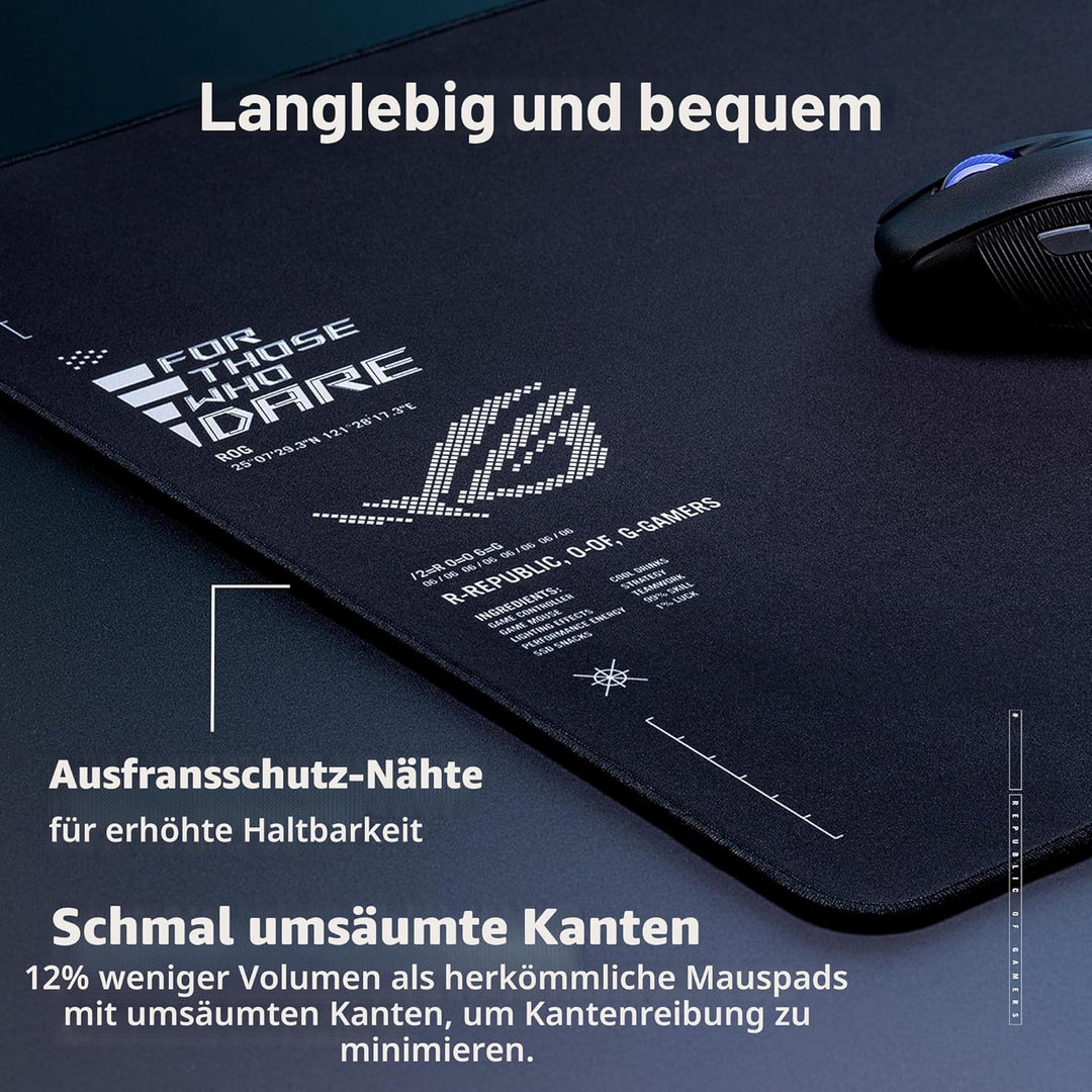 ASUS ROG Sheath II XXL Gaming-Mauspad (900 x 400 mm grosses Mousepad, kühlendes Gewebe, optimierte O
