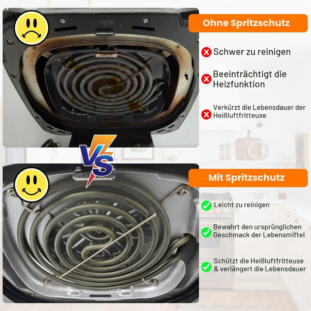 Edelstahl Splatter Schild für Ninja Foodi AG301, Luftfräter Ersatzteile Zubehör Feine Mesh Splatter