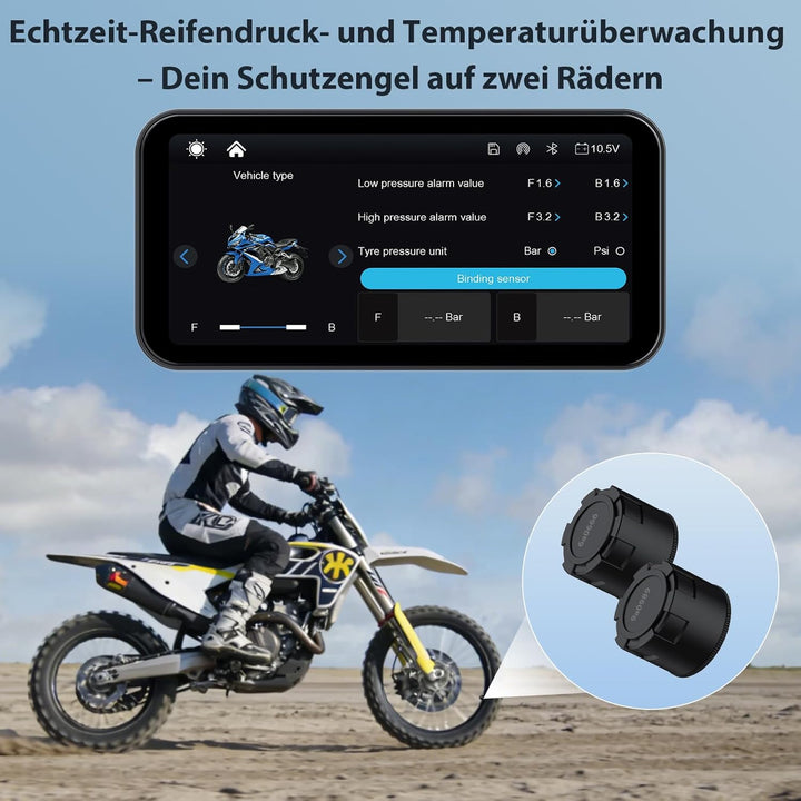 A622 Motorrad CarPlay 6.25 Zoll-Touchscreen-Display, kabelloses CarPlay und Android Auto, IP67 wasse