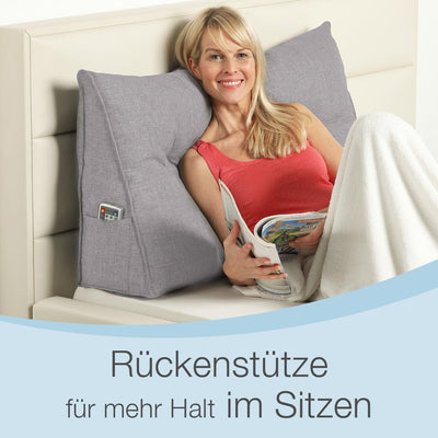 Rückenkissen, Bett-Rückenstütze Keilform, Rückenstützkissen, für Bett & Sofa, 100 cm breit, ideal fü