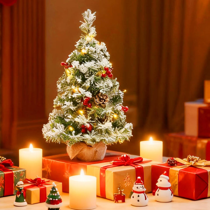 Mini Weihnachtsbäume,Weihnachtsbaum künstlich mit Weihnachtsdeko und Led Lichterkette mit Beleuchtun