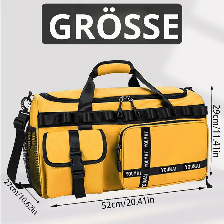 Reisetasche Damen Herren, 65L Wasserabweisende Sporttasche, Large Capacity Reise Tasche Gym Bag, mit