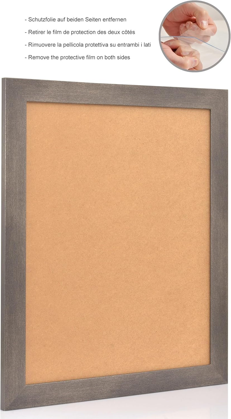 Stallmann Design Bilderrahmen 50x80 cm stahl Holz mit Acrylglas Rahmen-Breite 40mm Posterrahmen Wech