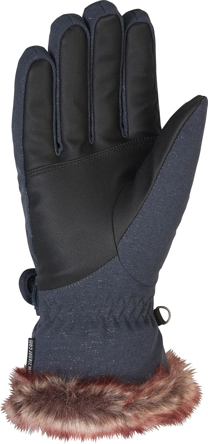 Ziener Damen Ski-Handschuhe / Wintersport, Warm, Atmungsaktiv Kim, 801117 6.5 gray ink spark, 6.5 gr