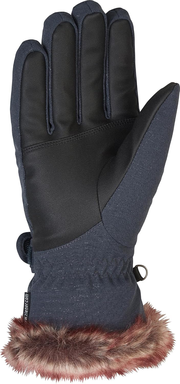 Ziener Damen Ski-Handschuhe/Wintersport, Warm, Atmungsaktiv Kim, 801117 7.5 gray ink spark, 7.5 gray