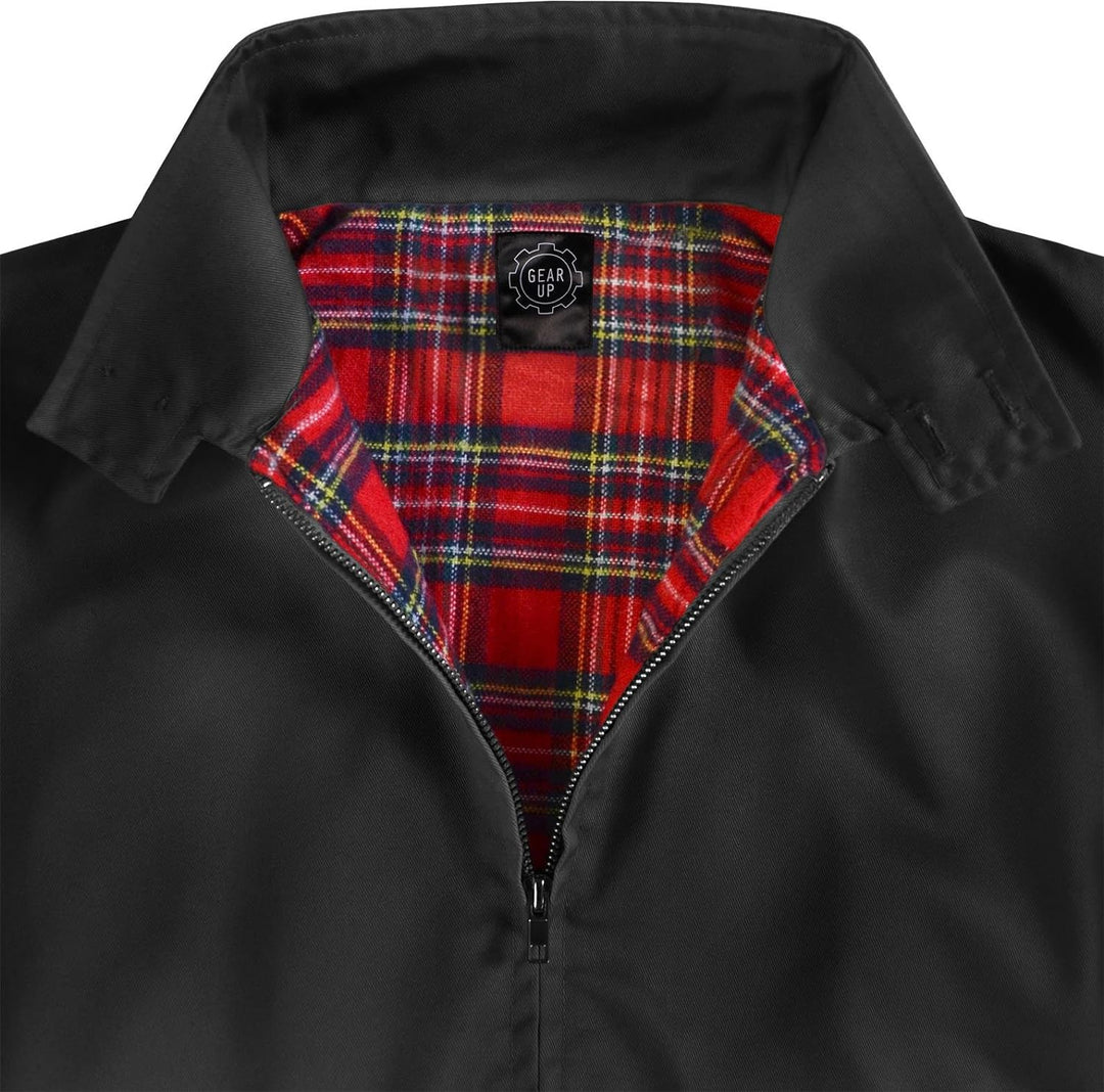 Original GearUp® Harrington Jacke English Style in 12 verschiedenen Designs wählbar L Schwarz-Weiss,