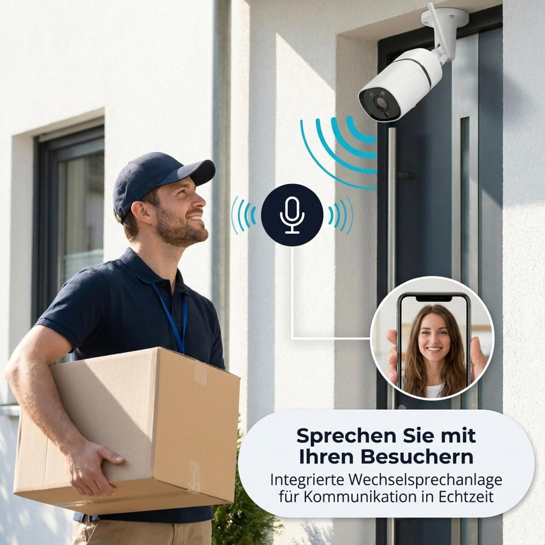 IOIO OC 500 WLAN Aussen Überwachungskamera Full HD IP65, Tuya kompatibel, Outdoor &amp; Indoor IP Kamera