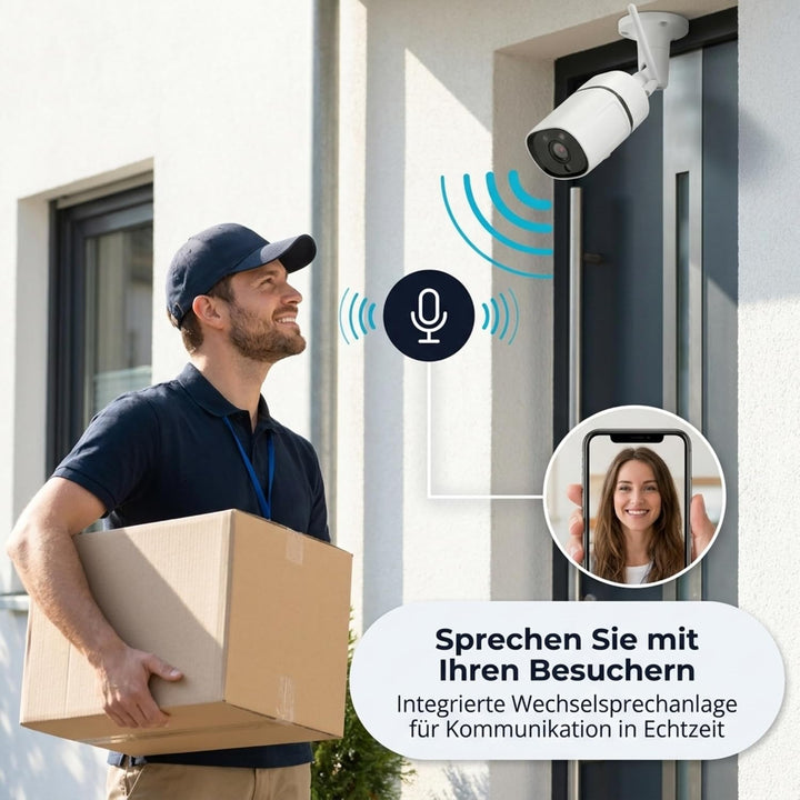 IOIO OC 500 WLAN Aussen Überwachungskamera Full HD IP65, Tuya kompatibel, Outdoor &amp; Indoor IP Kamera