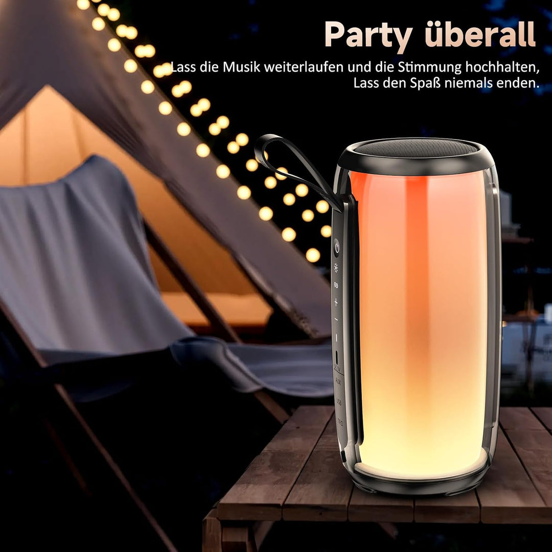 JYX Bluetooth Lautsprecher 5.3, 60W Tragbarer Party Lautsprecher, als Tischlampe und Campinglampe nu