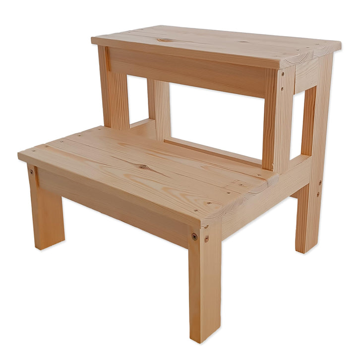MG Design Kinder Tritthocker Holz 2 Stufen - stabil und sicher, Kindertreppe für Kinder und Erwachse