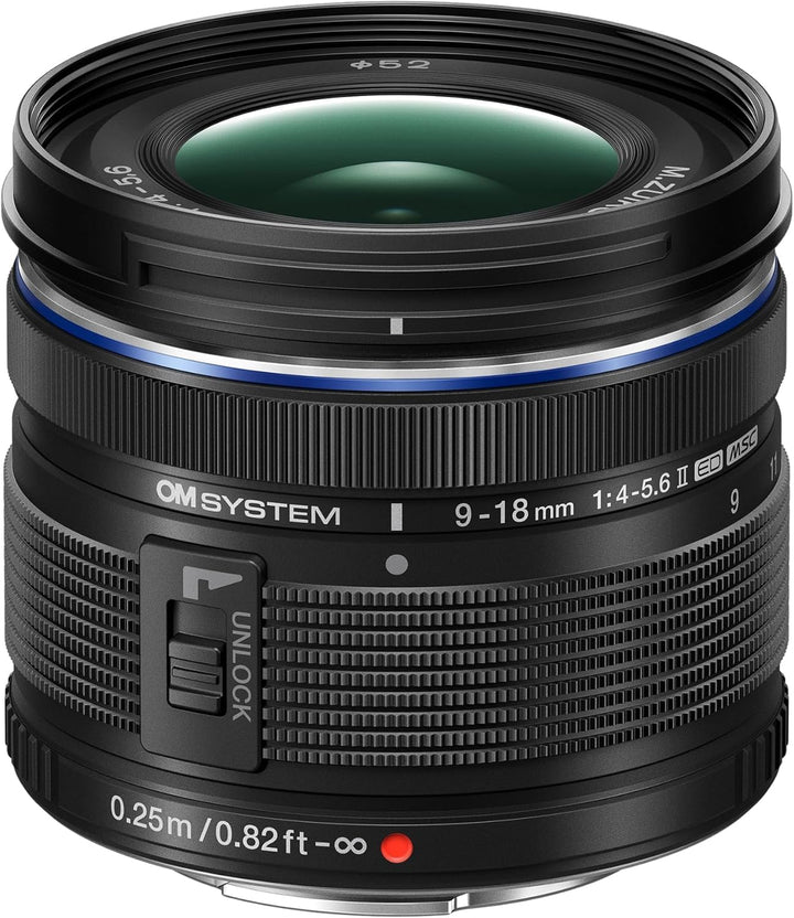 OM SYSTEM M.Zuiko Digital ED 9-18mm F4.0-5.6 II Weitwinkelzoom-Objektiv – Ultra-kompaktes MFT-Objekt