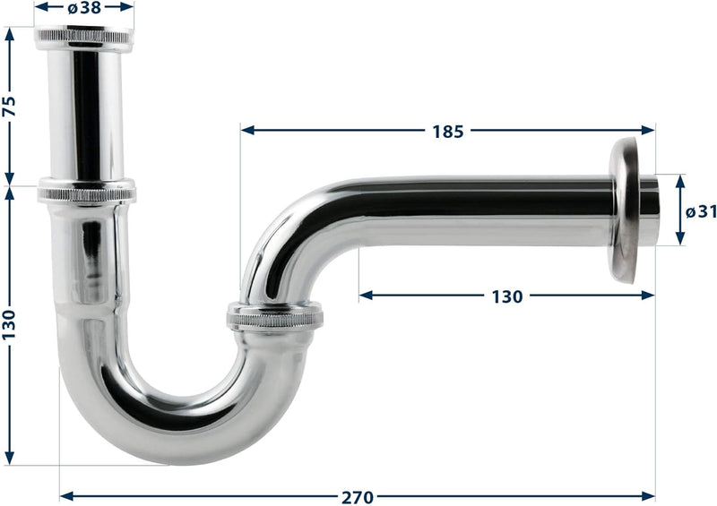 Ibergrif Einhebel Wasserhahn Bad- Mischbatterie mit 40cm Kaltes Warmes Wasser 3/8 Zoll Schläuche & S