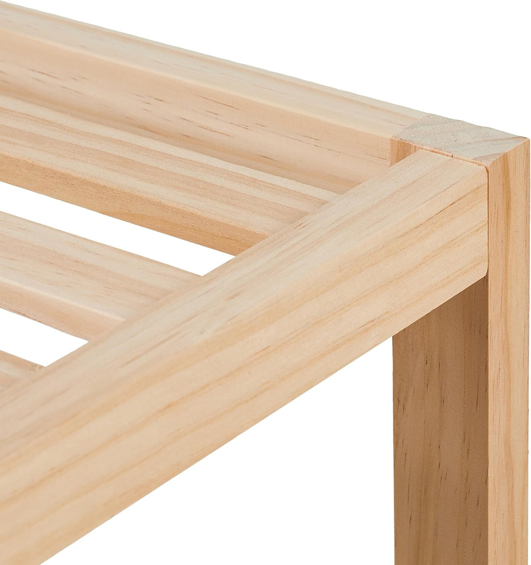 Relaxdays Beistelltisch, Holz, HxBxT: 50 x 40 x 40 cm, Wohnzimmertisch mit 2 Ablagen, quadratischer