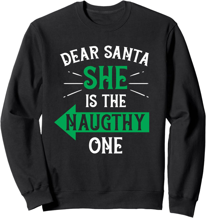Weihnachten Xmas Matching Couple Naughty Partner Look Santa Sweatshirt