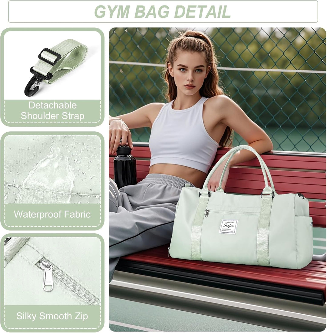 HYC00 Sport Duffel Bag Damen Herren Handgepäck Sporttasche mit Nassfach &amp; Schuhfach, Reisetasche Dam