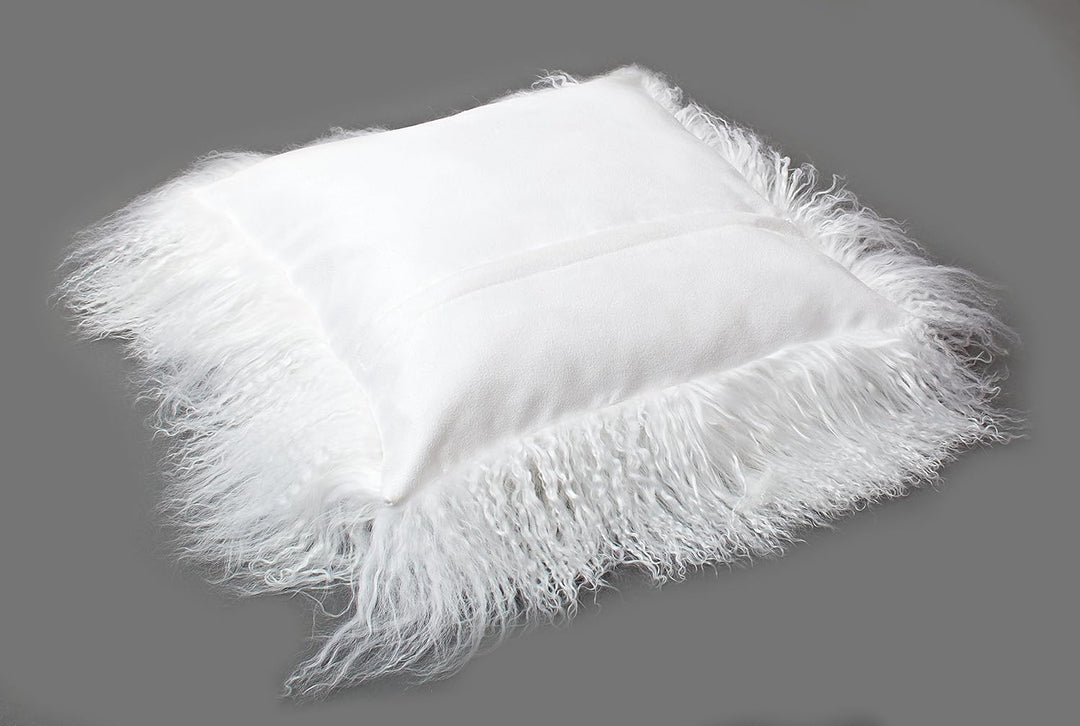 Reissner Lammfelle Tibet Lammfell Kissenbezug langflorig 40x40cm JAY02 Farbe weiss-weiss Jay02 Weiss