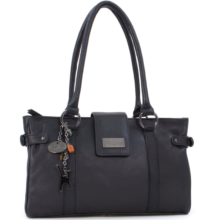 Catwalk Collection Handbags - Leder - Umhängetasche/Handtasche/Schultertasche - MARTINA Schwarz, Sch