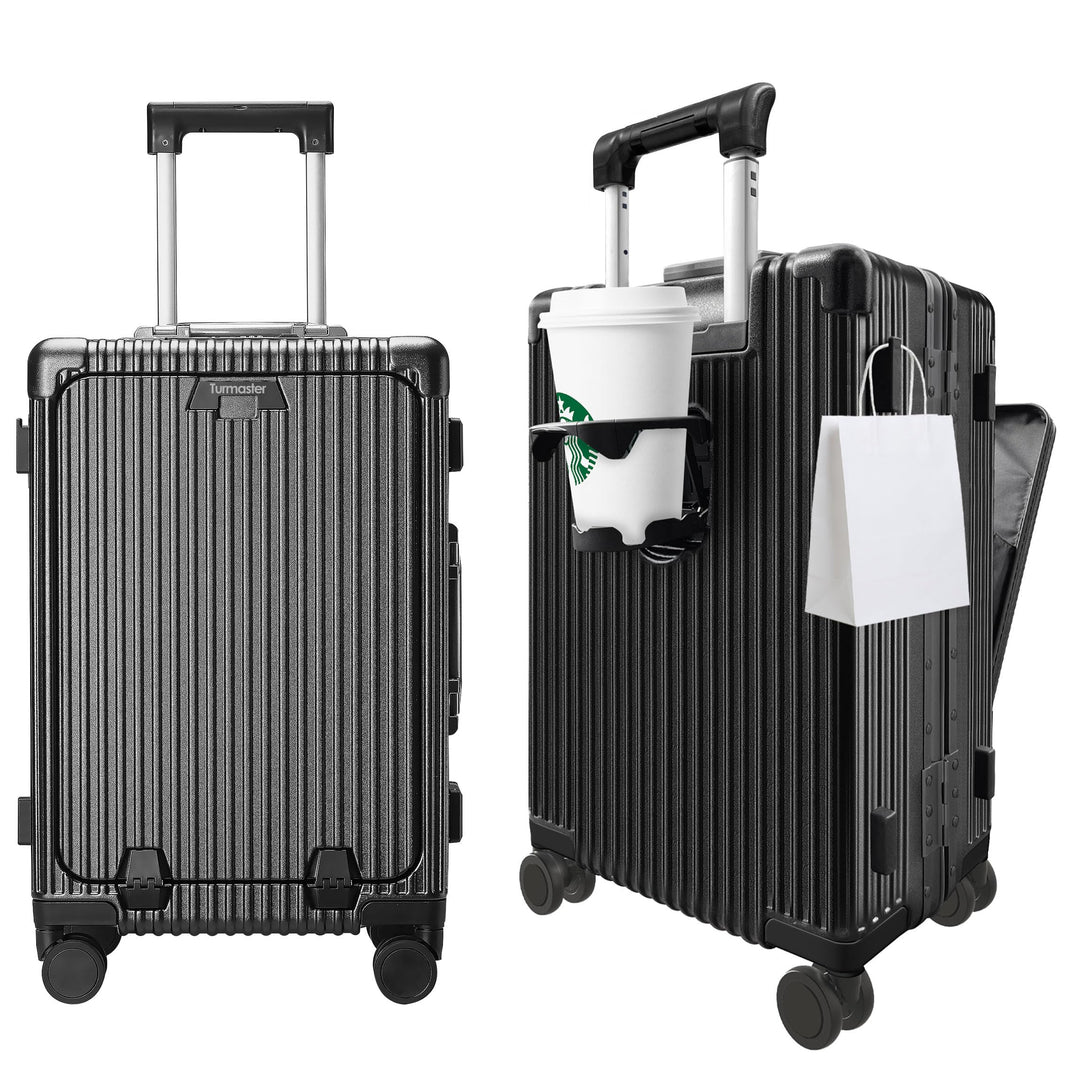 Turmaster Patented Airline Genehmigt Handgepäck mit Spinner-Rädern, 20 Zoll Koffer mit Aluminiumrahm