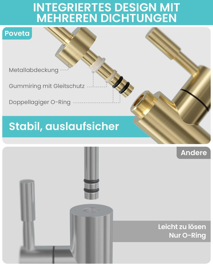 Trinkwasserhahn, Wasserhahn Küche Für Umkehrosmose Oder Wasserfiltersystem, Küchenarmatur Aus Edelst