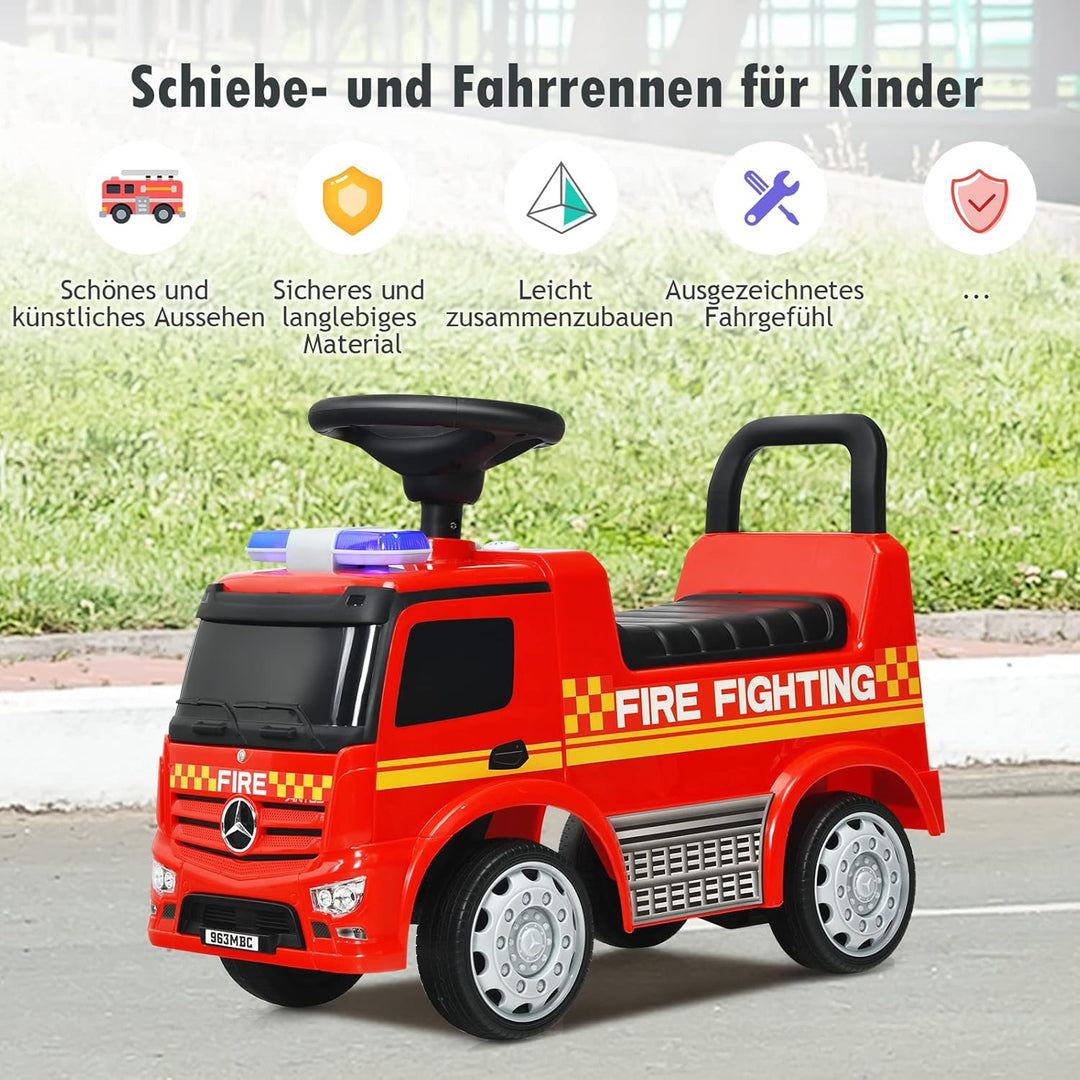 GOPLUS Rutschauto mit Kofferraum unter Sitzfläche, Rutscher Kinderfahrzeug mit Scheinwerfer&Hupe&Mus