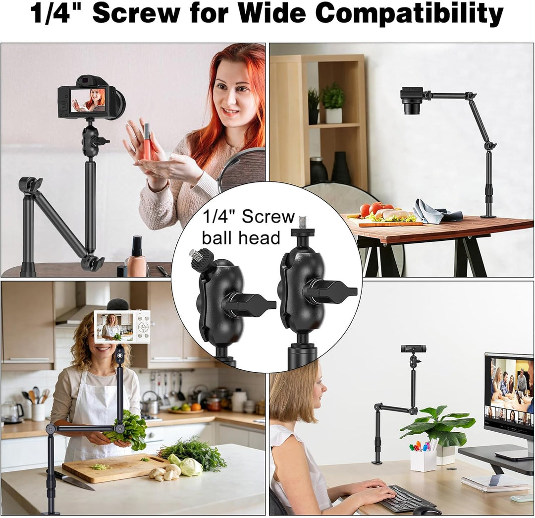 Rodison Webcam Ständer Halterung, 78,4 cm Schreibtisch Kamera Halterung mit 1/4'' Schrauben für DSLR