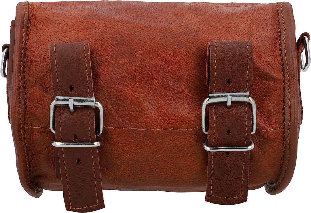 american blue Leder Fahrradtasche Lenkertasche Satteltasche Umhängetasche Leder Vintage Braun