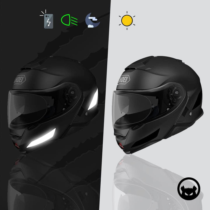 FYB© Set mit 5 reflektierenden Aufklebern, wiederverwendbar, kompatibel mit Helm Shoei Neotec 2 und