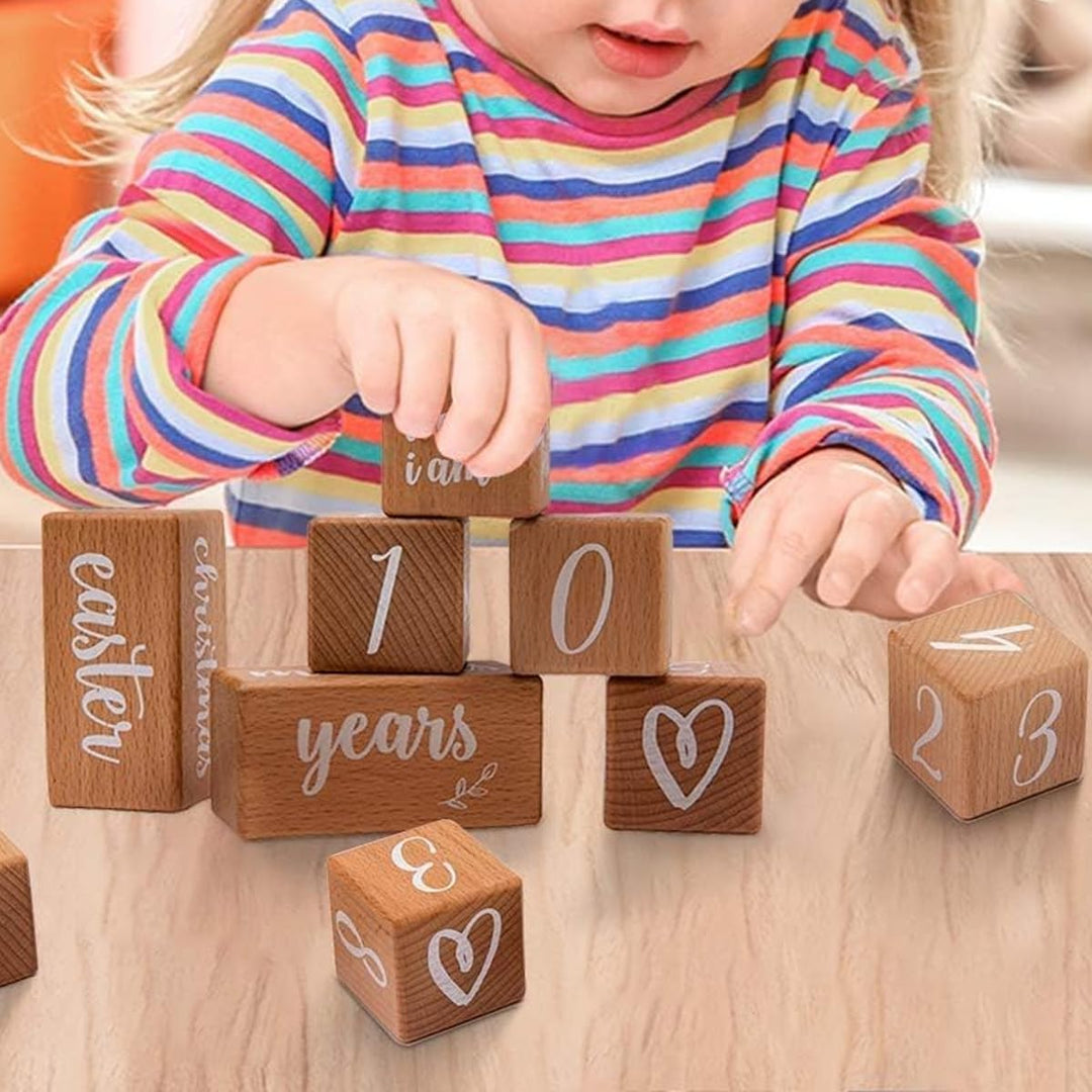 Baby Meilenstein Holzblock Baby Woche Monat Jahr Holzblock Set Mit 6 Baby Altersblöcken Für Monatlic