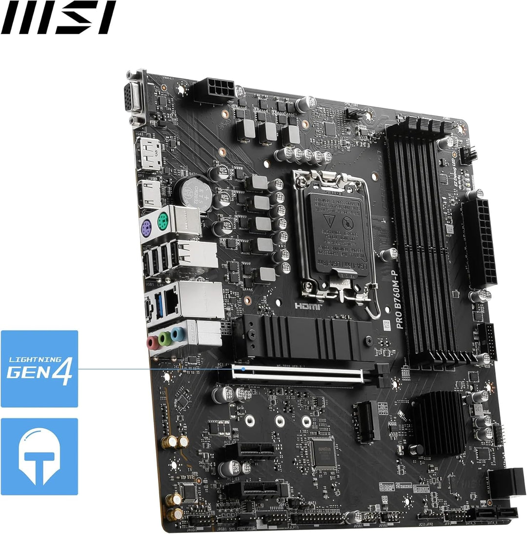 MSI PRO B760M-P Motherboard, Micro-ATX - Unterstützt Intel Core Prozessoren der 12. und 13. Generati