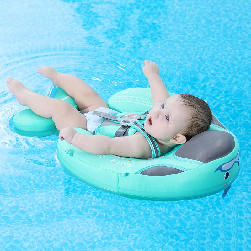 HECCEI Schwimmring Baby Schwimmhilfe Hinzufügen Schwanz Niemals Kippen, Mambobaby Schwimmreifen mit