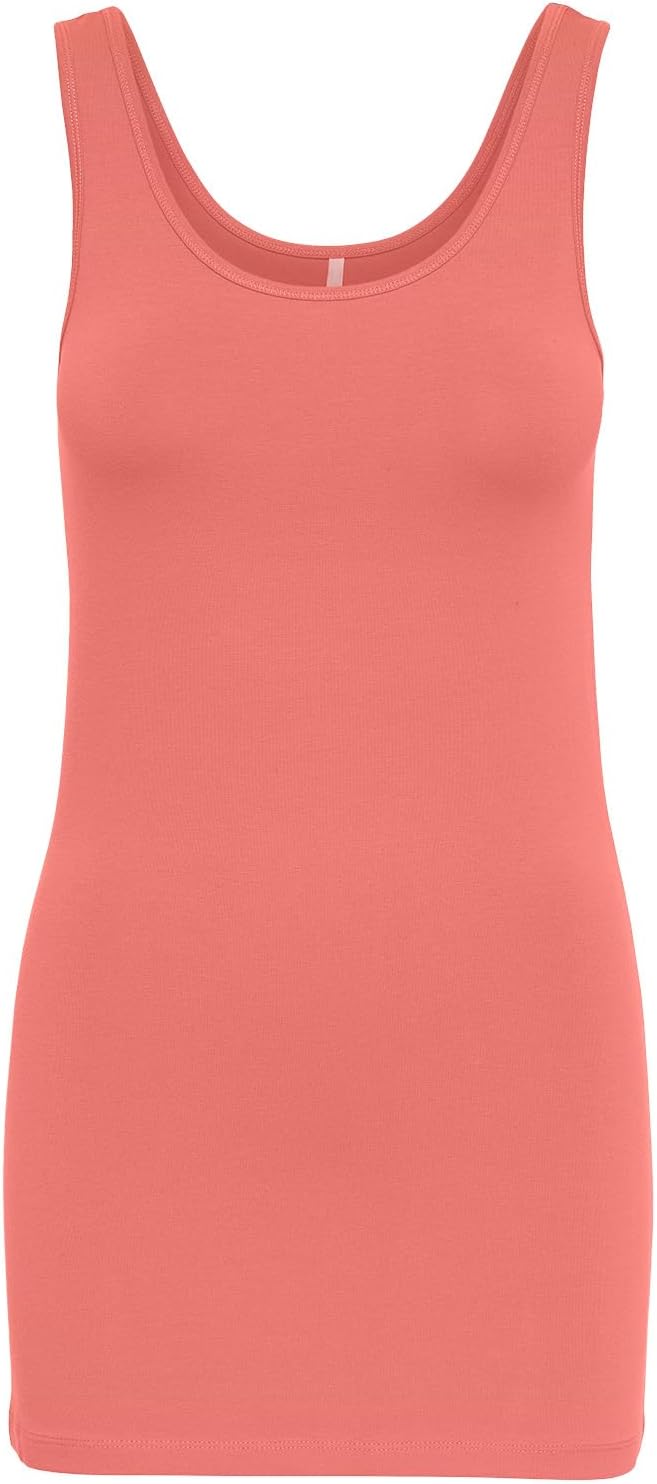 ONLY 3er Pack Damen Oberteile Basic Tank Tops weiss, schwarz, grau, blau, Creme Frauen Shirt lang So