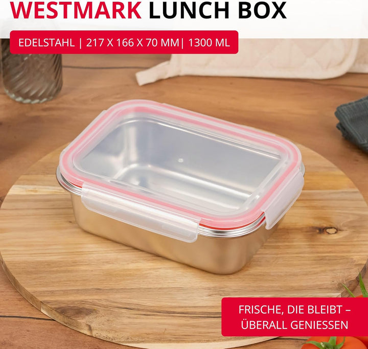 Westmark Edelstahl Lunchbox – Auslaufsichere Brotdose – Mikrowellen- & Ofenfest, BPA-frei – Bento Bo