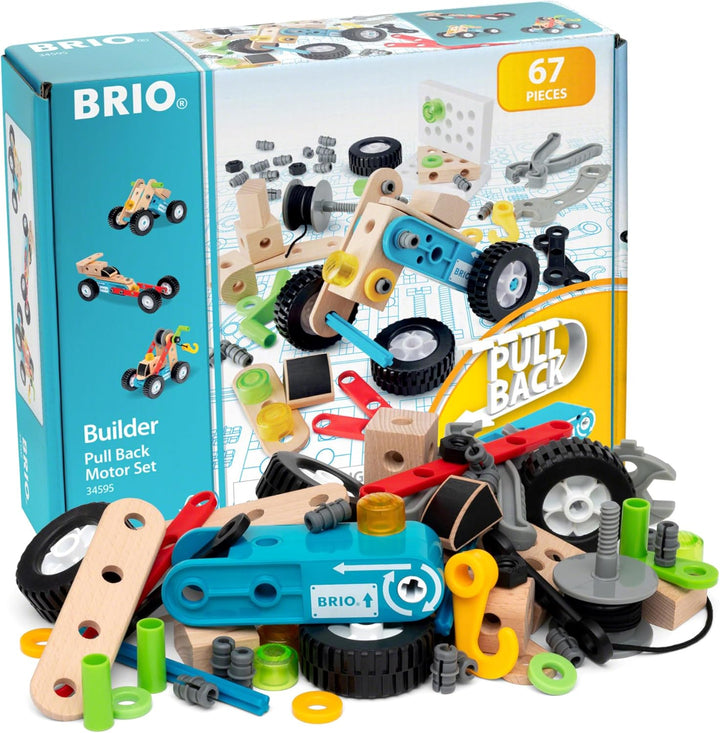 BRIO Builder 34595 Nachziehmotor-Konstruktionsset - Ergänzung Builder Konstruktionssystem, fördert d