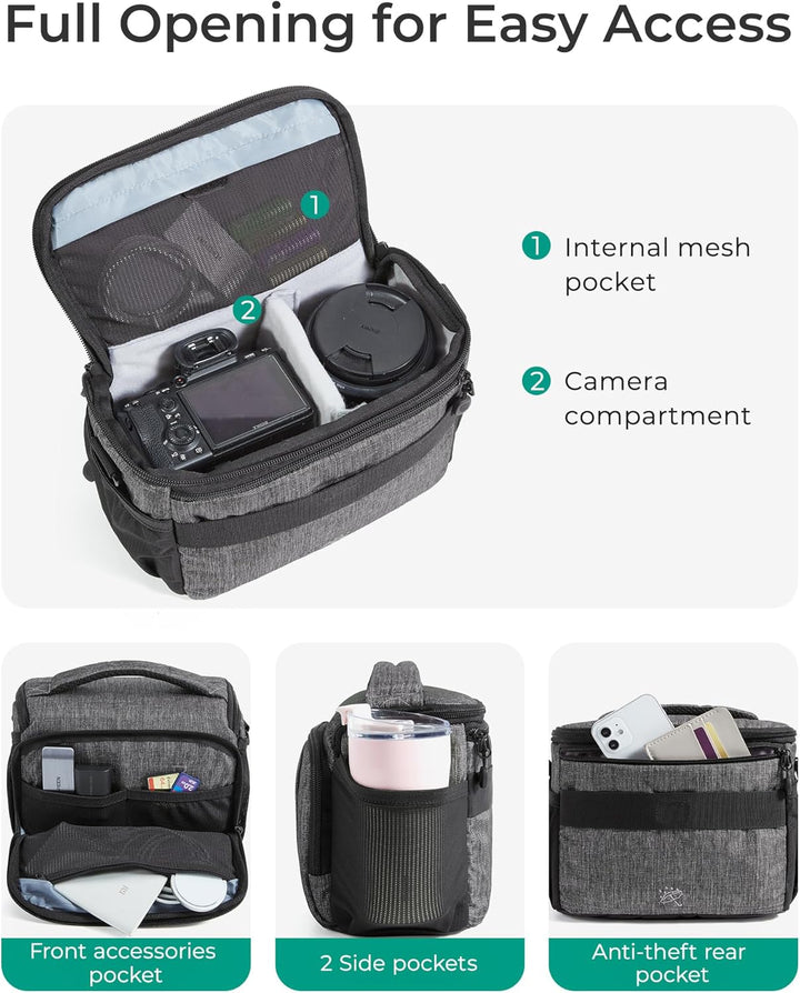 BAGSMART Kameratasche Spiegelreflex DSLR SLR Fototasche Spiegelreflexkamera Systemkamera Objektive Z