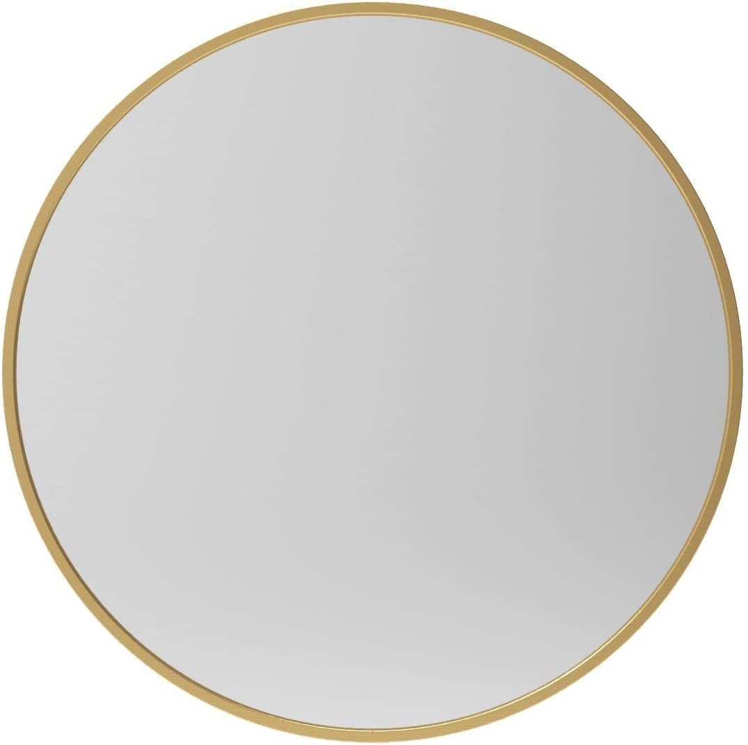 Spiegel Rund mit Goldrahmen Dekorative Wandspiegel Gold Vintage Badspiegel 60x60 cm ohne Beleuchtung