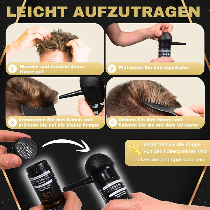 SALVATHOR DURAN Streuhaar zur Haarverdichtung - Schütthaar zur vollem Haar in Sekunden - Haar Puder